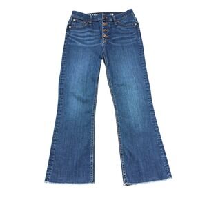 J.Crew Billie Demi Boot Crop Jeans Women's Size 28 Blue Medium Wash Button Fly 9
